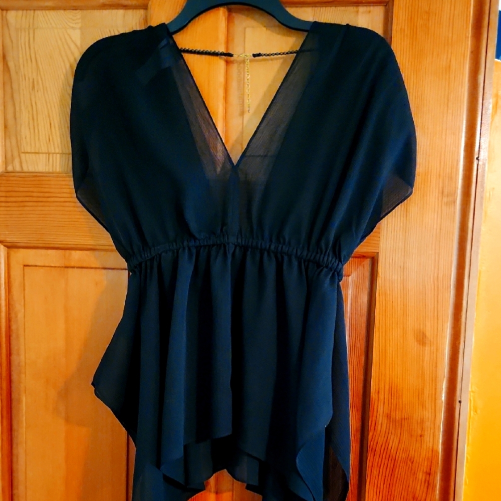 Sheer Sleeveless Blouse